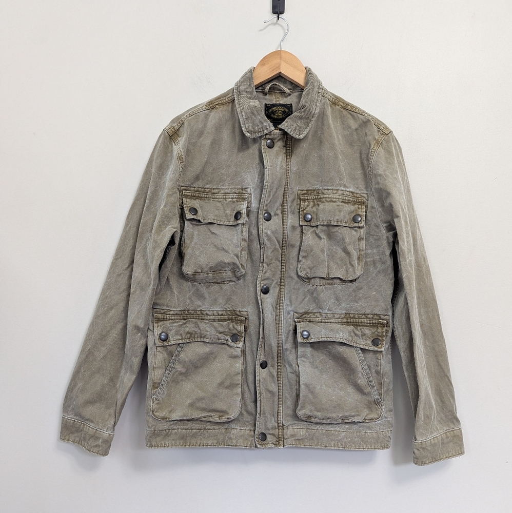 Lucky‎ Brand Distressed Canvas Utility Cargo Jacket Ranch Rugged